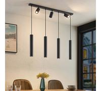 Lámpara colgante Lindby Sanad, 100 cm, 7 luces, negro, GU10