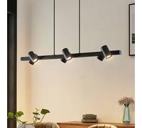 Lámpara colgante Lindby Savoli, 116 cm, negra, 6 luces, acero