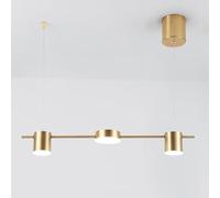 Lámpara colgante lineal LED dorada for isla de cocina, 3/5 lámparas, tira larga moderna(Gold,3 light)