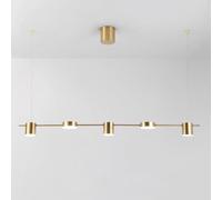 Lámpara colgante lineal LED dorada for isla de cocina, 3/5 lámparas, tira larga moderna(Gold,5 light)