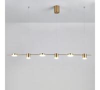 Lámpara colgante lineal LED dorada for isla de cocina, 3/5 lámparas, tira larga moderna(Gold,6 light)
