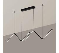 Lámpara colgante lineal LED moderna, lámpara colgante larga de metal con pantalla de silicona, luz de isla ultrafina for decoración de restaurantes y cocinas(Dimming)