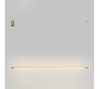 Lámpara Colgante Lineal Led para Cocina Sobre Isla, Modernas Lámparas Colgantes de Tira Larga, Minimalistas, 4500K, para Comedor U Oficina (Negro, 120 Cm/47,24 Pulgadas)/Oro/60 Cm/23,62 Pulgadas