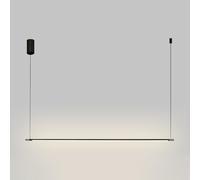 Lámpara Colgante Lineal Led para Cocina Sobre Isla, Modernas Lámparas Colgantes de Tira Larga, Minimalistas, 4500K, para Comedor U Oficina (Negro, 120 Cm/47,24 Pulgadas)/Negro/80 Cm/31,49 Pulgadas