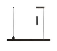 Lámpara Colgante Lineal Negra, lámpara Colgante de Tira de Metal Ultrafina con Foco de Tubo Largo, lámpara LED Moderna, lámparas Colgantes para Comedor, Luces Colgantes Minimalistas nórdicas