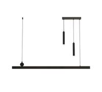 Lámpara Colgante Lineal Negra, lámpara Colgante de Tira de Metal Ultrafina con Foco de Tubo Largo, lámpara LED Moderna, lámparas Colgantes para Comedor, Luces Colgantes Minimalistas nórdicas