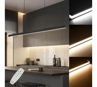 Lámpara Colgante Lineal Regulable Luces de Isla de Cocina para Comedor - Lámparas Led Modernas Lámpara Colgante Cable Ajustable de 59 Pulgadas, con Control Remoto (150 cm)