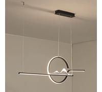 Lámpara colgante lineal ultrafina de 35,4 pulgadas, lámpara colgante de tira larga de metal con pantalla acrílica blanca, LED moderno, lámparas de suspensión para iluminación de restaurante, 36 W - 3