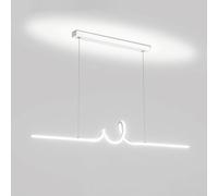 Lámpara colgante lineal ultrafina, lámpara colgante larga en espiral, lámparas de suspensión con tiras de metal con pantalla de silicona blanca, LED moderno de 22 W, luces colgantes retorcidas para