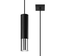 Sollux Lighting Loopez lámpara colgante 1x40 W negro-cromo SL.0940