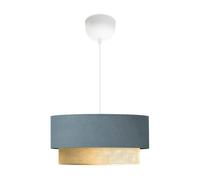 lux.pro Lámpara Colgante Lámpara de Techo Luminaria de Suspensión para Pasillo Restaurante 1xE27 20 W Plástico Tela 70 x Ø 30 cm Gris Azulado/Amarillo