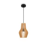 Lámpara Colgante Madera Comedor E27 Ø 20CM Pequeño en Beige Skandinavisch