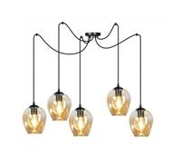 Lámpara colgante maranto ámbar 5 luces marca wonderlamp