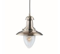 Lámpara Colgante Marítima En Plata Cristal Metal E27 Cocina Comedor