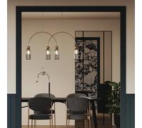 Lámpara colgante Maytoni Antic, gris humo/dorado, 4 luces, True