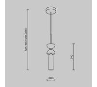 Lámpara colgante Maytoni Kyoto, blanca, Ø 10 cm, mármol, cristal True