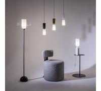 Lámpara colgante Maytoni Memory, negra, Ø 8 cm, cerámica, cristal