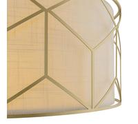 Lámpara colgante Maytoni Messina, Ø 45 cm, beige, lino