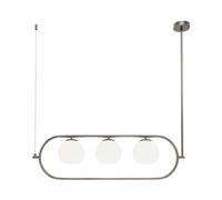 Lámpara Colgante Mesa de Comedor 3-flammig B: 89 CM Metal Cristal E14 En Níquel