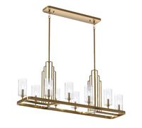 Lámpara Colgante Mesa de Comedor Grande B: 113,7cm Metal Cristal Ajustable Art