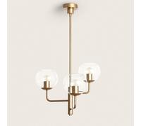 LEDKIA LIGHTING Lámpara Colgante Metal y Cristal Tribubble Dorado E27