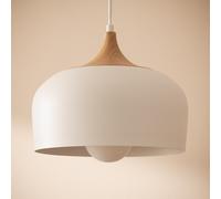 LEDKIA LIGHTING Lámpara Colgante Metal y Madera Serena Blanco E27