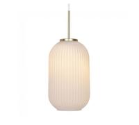 Nordlux Milford 2.0, lámpara de suspensión, latón/opalino