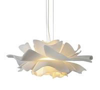 Lámpara Colgante Minimalista de acrílico Blanco con diseño de Flores, de una luz y con Cable Ajustable, Ideal para decoración de hoteles y restaurantes.