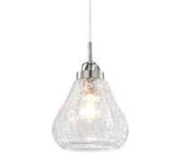 Lámpara Colgante Modelo Níquel Cepillado Con 1 Estructurada Cristal Transparente