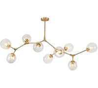 Lámpara Colgante Moderna Ajustable con Pantalla de Cristal, Lámpara de Araña Molecular para Dormitorio, Luminaria Colgante Creativa (B, 6 Luces)/Mi/9 Luces