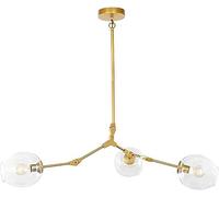 Lámpara Colgante Moderna Ajustable con Pantalla de Cristal, Lámpara de Araña Molecular para Dormitorio, Luminaria Colgante Creativa (B, 6 Luces)/Mi/3 Luces