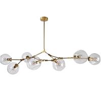 Lámpara Colgante Moderna Ajustable con Pantalla de Cristal, Lámpara de Araña Molecular para Dormitorio, Luminaria Colgante Creativa (B, 6 Luces)/Mi/7 Luces