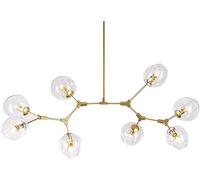 Lámpara Colgante Moderna Ajustable con Pantalla de Cristal, Lámpara de Araña Molecular para Dormitorio, Luminaria Colgante Creativa (B, 6 Luces)/Mi/8 Luces