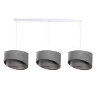Lámpara Colgante Moderna Blanca Gris Plata 3 Focos E27 Óptica De Terciopelo