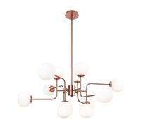 Lámpara Colgante Moderna Comedor Metal Cristal En Latón Blanco E14