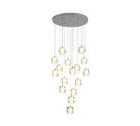 Lámpara Colgante Moderna cromada con Cristal, lámpara de araña para Sala de Estar, Comedor y Dormitorio, Conjunto Moderno de lámparas de Techo cromadas de 14 Pulgadas.