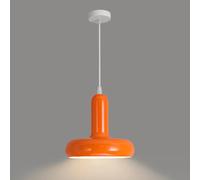 Lámpara colgante moderna de colores, lámpara colgante pequeña junto a la cama con cable ajustable de 200 cm, lámpara de techo de metal con arte en hierro for cocina, dormitorio, comedor(Orange)