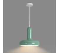 Lámpara colgante moderna de colores, lámpara colgante pequeña junto a la cama con cable ajustable de 200 cm, lámpara de techo de metal con arte en hierro for cocina, dormitorio, comedor(Green)