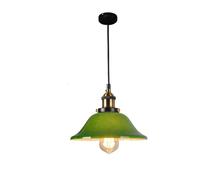 Lámpara colgante moderna de cristal verde vintage, lámpara colgante de estilo industrial estilo granja, lámpara colgante de techo de mediados de siglo para cocina, isla, comedor, pasillo, cafetería
