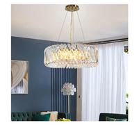 Lámpara Colgante Moderna de Lujo de Cristal Led E14, Lámpara de Araña de Tira Larga Ovalada Dorada, Lámpara de Techo Colgante para Decoración Del Hogar, Moderna.