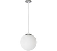 Lámpara colgante moderna de mediados de siglo, globo blanco, 1 luz, iluminación colgante de isla de cocina, lámpara colgante de bola de vidrio blanco lechoso, alambre colgante de 60 pulgadas
