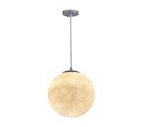 Lámpara colgante moderna de resina esférica con forma de luna, resistente al agua IP65, lámpara colgante creativa de bola redonda blanca, lámpara colgante para exteriores, balcón, jardín y patio.