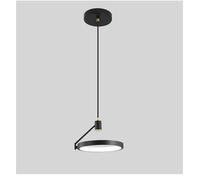 Lámpara Colgante Moderna de Tres Luces con Anillo Negro, de una Sola Cabeza, pequeña, para Comedor, Dormitorio, mesita de Noche, Moderna(Single Head)