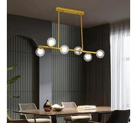 Lámpara colgante moderna Lámpara colgante de interior Bola de burbuja moderna Tira larga Luces colgantes Lámpara de restaurante de arte de hierro de frijol mágico, techo LED (d, 10 cabezas) Lámpara