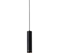 Lámpara Colgante Moderna Mini Negra con Barra Decorativa en Forma de D, Color Negro Mate, Altura Ajustable, iluminación de Techo, Foco de Tubo Largo, Luces de suspensión para Isla de Cocina