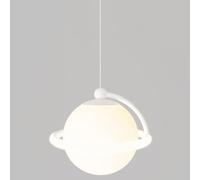 Lámpara Colgante Moderna Minimalista Blanca para Barra De Bar, Estilo Globo De Mediados De Siglo, para Cocina, con Diseño Creativo De Viento Crema, Ideal para Comedor, Dormitorio, Mesita De
