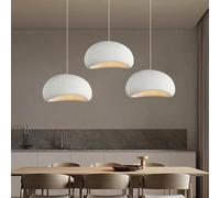 Lámpara Colgante Moderna WABI Sabi Light con Aspecto De Piedra, Base E27, Ideal para Isla De Cocina, Comedor, Sala De Estar, Pasillo O Restaurante. Color Blanco Llamas. White A