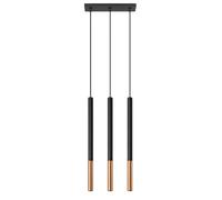 Lámpara colgante Mozaica 3l negro/cobre