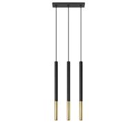 Lámpara colgante Mozaica 3l negro/dorado