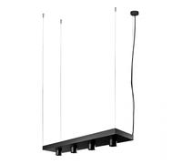 Lámpara Colgante Negra 4x GU10 Cuadrada Larga Plataforma Suspendida Cocina